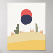 Abstracte woestijnmoonstijg poster (Voorkant)