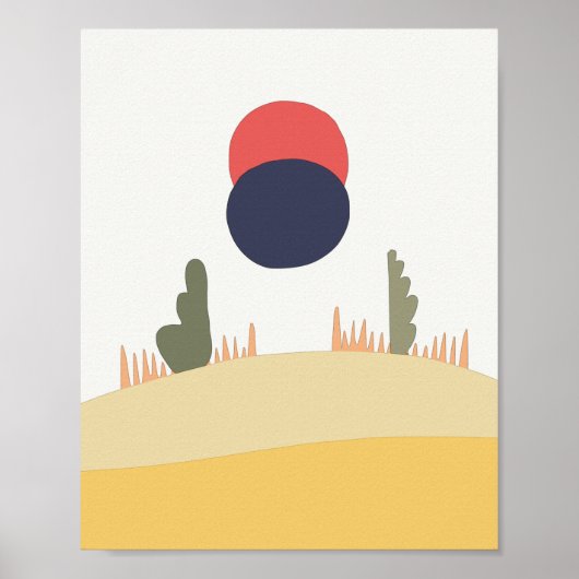 Abstracte woestijnmoonstijg poster (Voorkant)