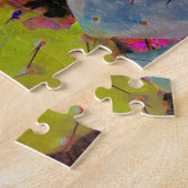 Abstracte woestijnprickly Pear Cactus Red en Green Legpuzzel (Zijkant)