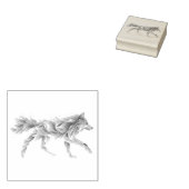 Abstracte Wolf Art: Geometrische dierlijke illustr Rubberstempel (Gestempeld)