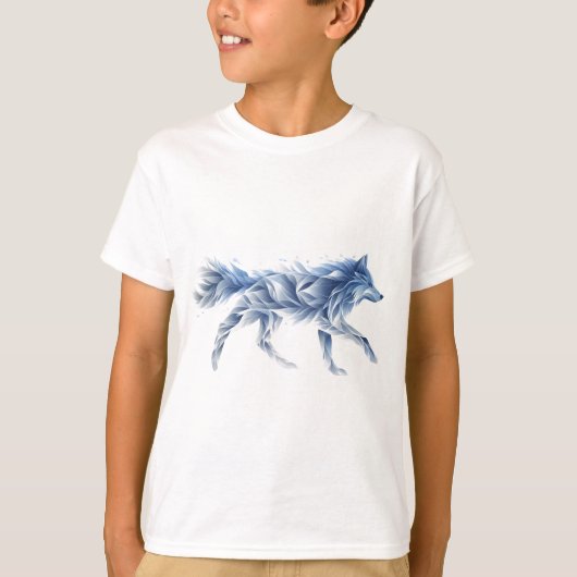 Abstracte Wolf Art: Geometrische dierlijke illustr T-shirt (Voorkant)