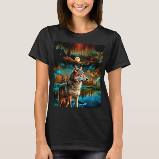 Abstracte wolf in Bossen T-shirt (Voorkant)