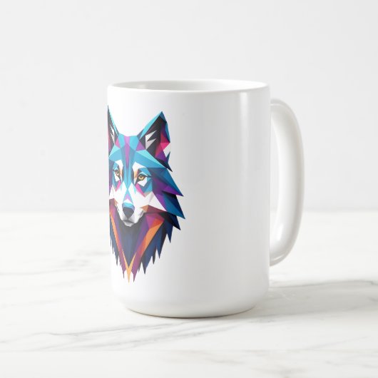 Abstracte Wolf Koffiemok (Voorkant rechts)