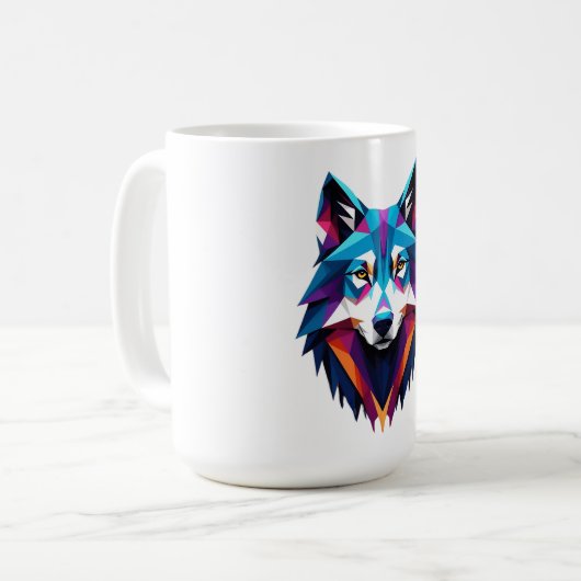 Abstracte Wolf Koffiemok (Voorkant links)