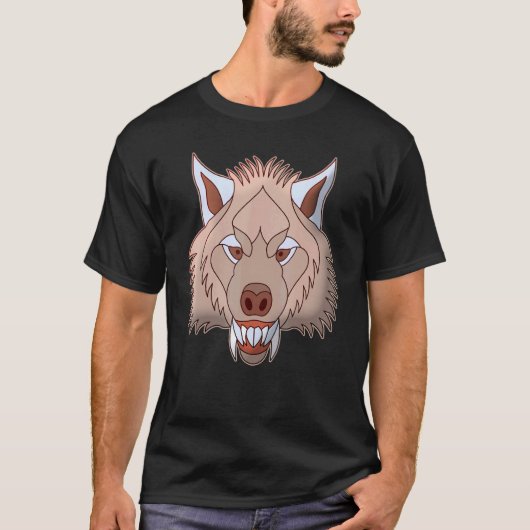 Abstracte Wolf Motif Predator Face Wolfs Artwork 1 T-shirt (Voorkant)