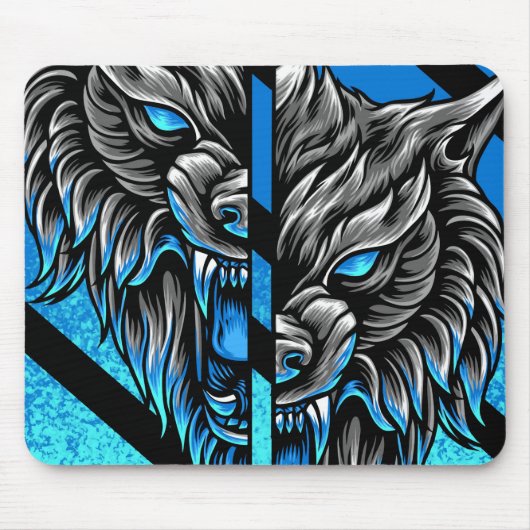 Abstracte Wolf-Muismat Muismat (Voorkant)