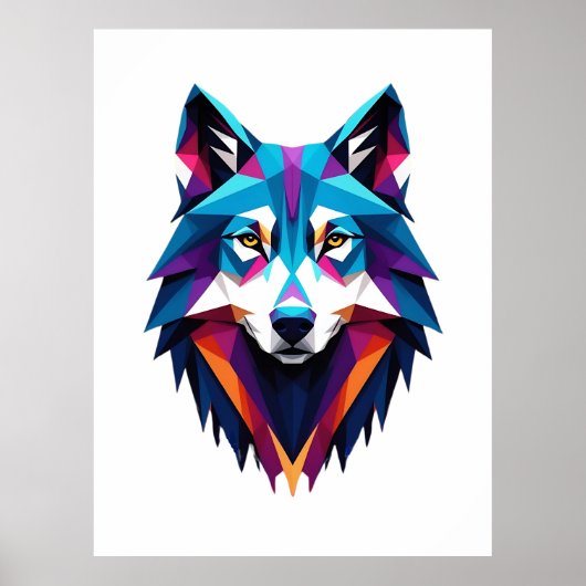 Abstracte Wolf Poster (Voorkant)