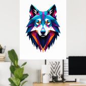 Abstracte Wolf Poster (Thuiskantoor)