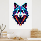 Abstracte Wolf Poster (Keuken)