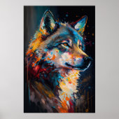 Abstracte Wolf Poster (Voorkant)