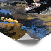 ABSTRACTE WOLF WILDLIFE BLAUWE GOUD POSTER (Hoek)