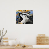 ABSTRACTE WOLF WILDLIFE BLAUWE GOUD POSTER (Keuken)