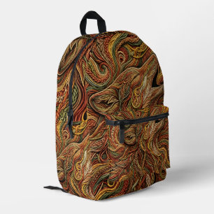 Abstracte Wolfskop Aardtint Draad Rugzak