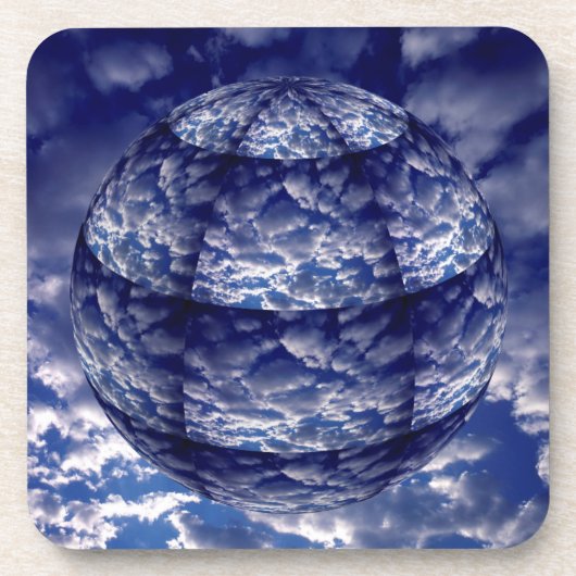 Abstracte wolk 3D bol Bier Onderzetter (Voorkant)