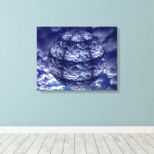 Abstracte wolk 3D bol Canvas Afdruk (Insitu (Houten vloer))