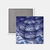 Abstracte wolk 3D bol Magneet (Voorkant / Achterkant)
