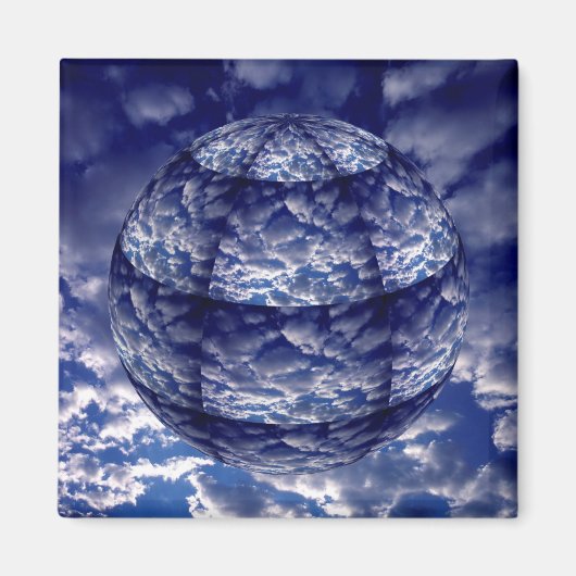 Abstracte wolk 3D bol Magneet (Voorkant)