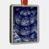 Abstracte wolk 3D bol Metalen Ornament (Rechts)