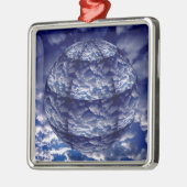 Abstracte wolk 3D bol Metalen Ornament (Links)
