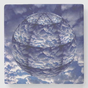 Abstracte wolk 3D bol Stenen Onderzetter