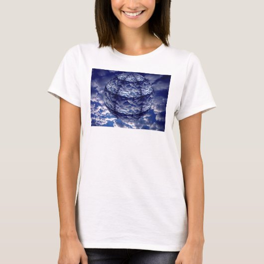 Abstracte wolk 3D bol T-shirt (Voorkant)