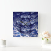 Abstracte wolk 3D bol Vierkante Klok (Huis)