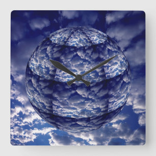 Abstracte wolk 3D bol Vierkante Klok