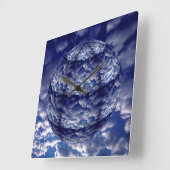 Abstracte wolk 3D bol Vierkante Klok (Hoek)