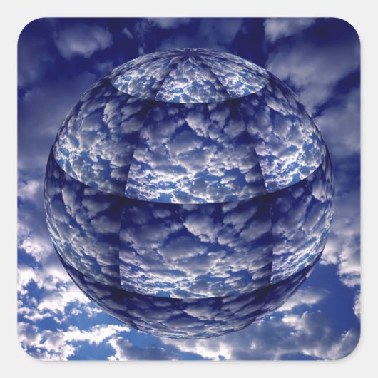 Abstracte wolk 3D bol Vierkante Sticker (Voorkant)
