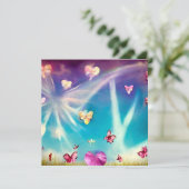 Abstracte wolken en botervliegen kaart (Staand voorkant)