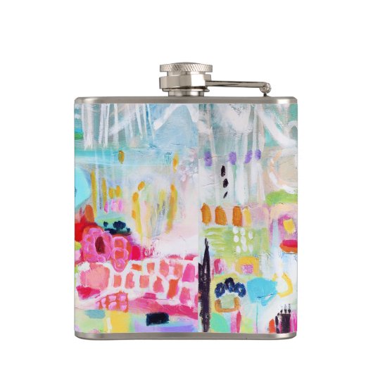 Abstracte wolken heupfles (Achterkant)