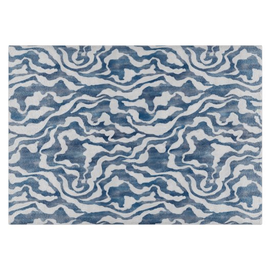 Abstracte wolken in blauw en wit snijplank (Voorkant)