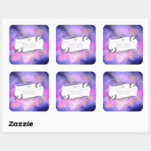 Abstracte Wolken in Paarse Roze en Gele Kaars Vierkante Sticker (Vel)