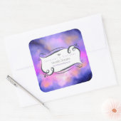 Abstracte Wolken in Paarse Roze en Gele Kaars Vierkante Sticker (Envelop)