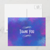 Abstracte wolken in roze Paarse en blauwe dank je Briefkaart (Voorkant / Achterkant)