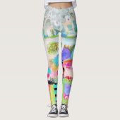 Abstracte wolken leggings (Voorkant)