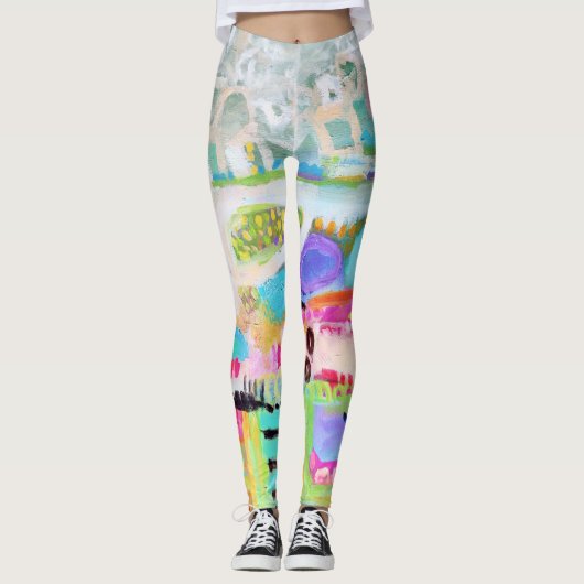 Abstracte wolken leggings (Voorkant)
