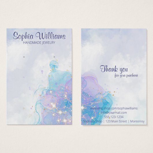 Abstracte wolken oorbel sieraden display kaart (Voorkant /achterkant)