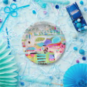 Abstracte wolken papieren bordje (Feest)