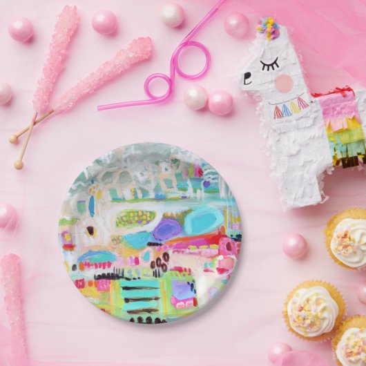 Abstracte wolken papieren bordje (Feest)