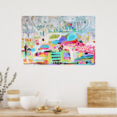 Abstracte wolken poster (Keuken)