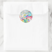 Abstracte wolken ronde sticker (Tas)