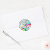 Abstracte wolken ronde sticker (Envelop)