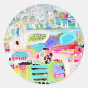 Abstracte wolken ronde sticker