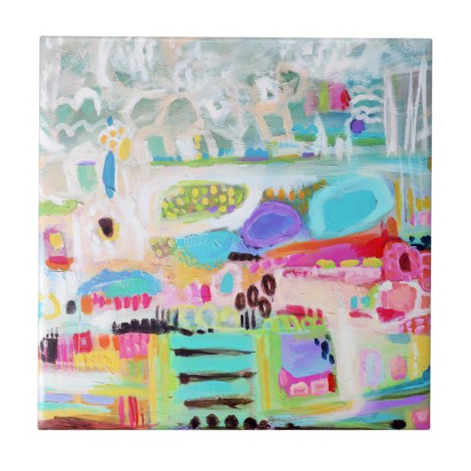 Abstracte wolken tegeltje (Voorkant)