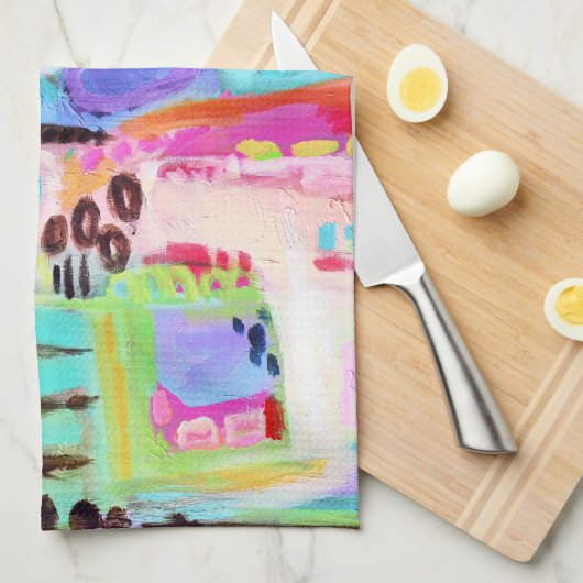 Abstracte wolken theedoek (Quarter Fold)