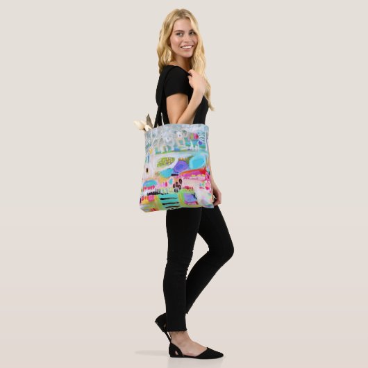 Abstracte wolken tote bag (Op model)