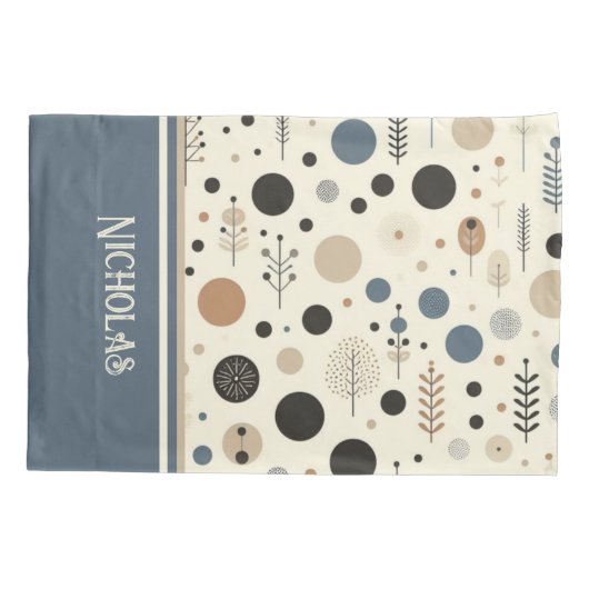 Abstracte Woodland aangepaste naam Kussensloop (Achterkant-Links)