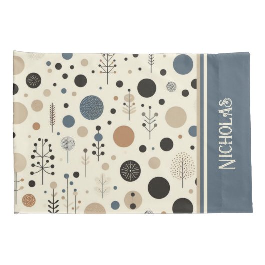 Abstracte Woodland aangepaste naam Kussensloop (Achterkant-Rechts)