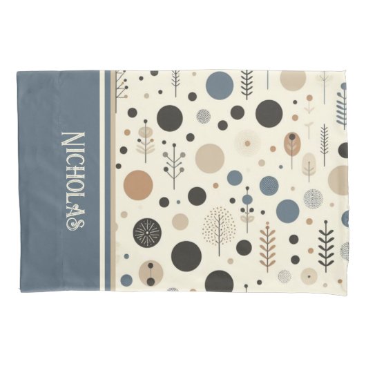 Abstracte Woodland aangepaste naam Kussensloop (Voorkant-Links)